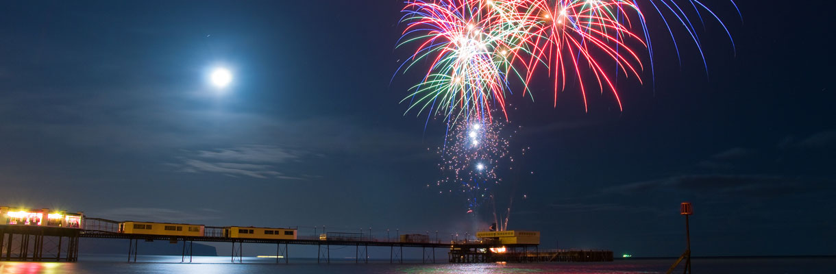 Fireworks at Sandown Pier on the Isle of Wight