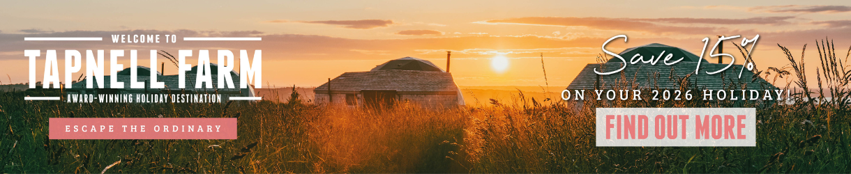 Outside view of the Geodesic Domes at Tapnell Farm with sunset on Isle of Wight - 15% offer on 2026 holiday