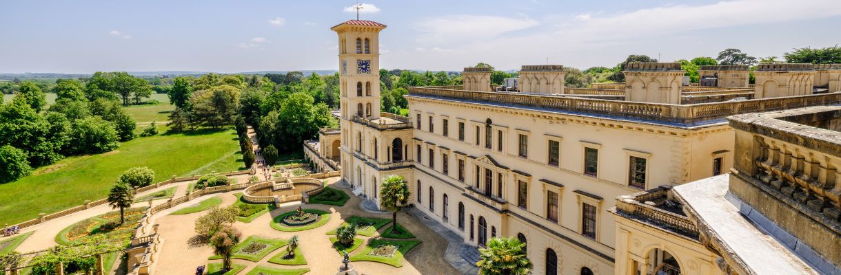 Aerial view of Osborne House, East Cowes, Isle of Wight - English Heritage