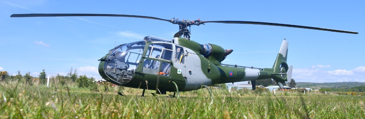 Helicopter parked at Isle of Wight Airport Sandown