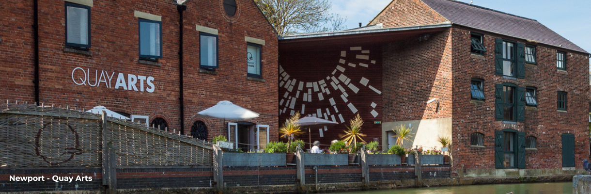 Outside view of Quay Arts from the harbour in Newport on the Isle of Wight