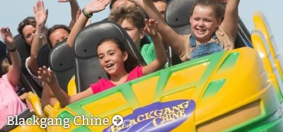 Children on roller coaster