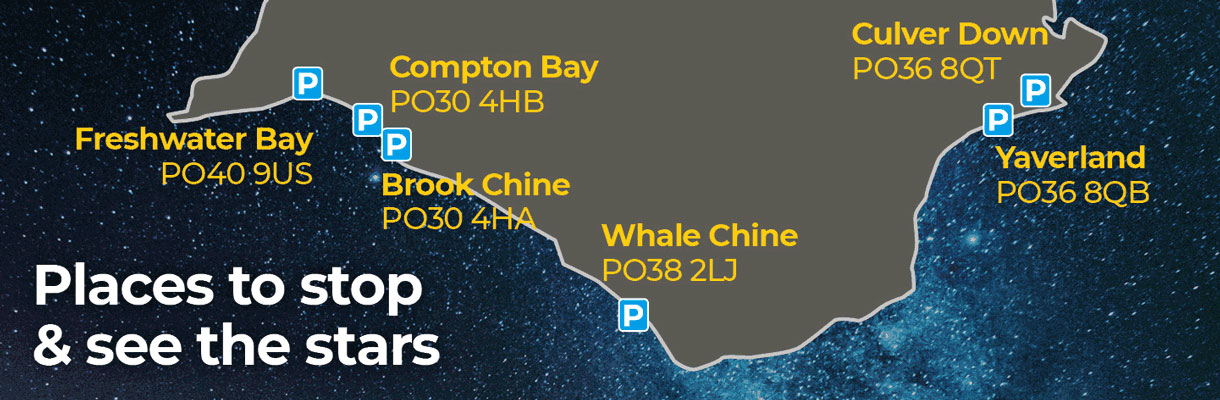 Places to stop and see the stars - Compton Bay, Culver Down, Yaverland, Whale Chine, Brook Chine, Freshwater Bay