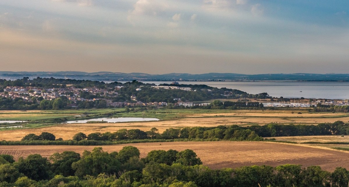 Brading Marshes with Bembridge Harbour in the background