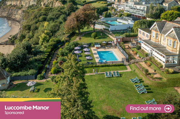 Aerial view of Luccombe Manor on the Isle of Wight