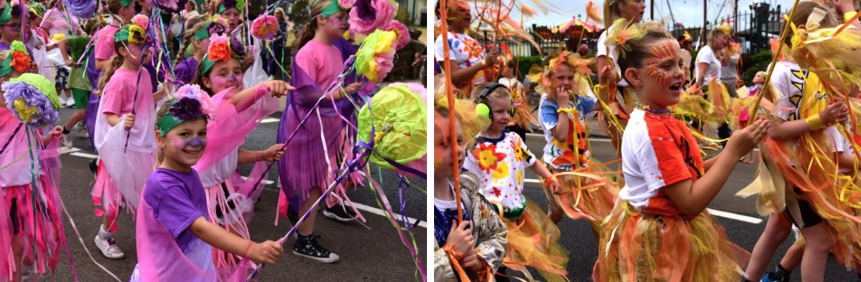 Children enjoying the New Carnival parades on the Isle of Wight