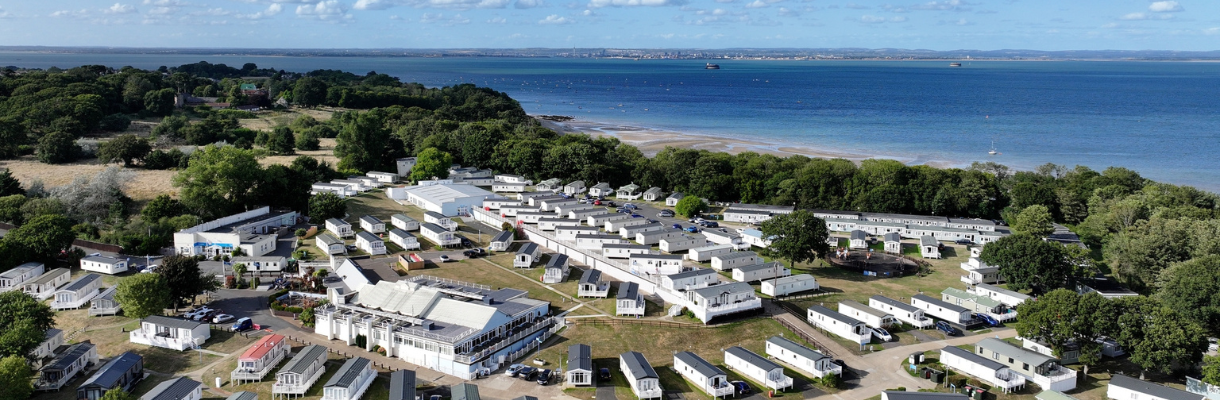 Aerial view of Nodes Point Holiday Park on the Isle of Wight