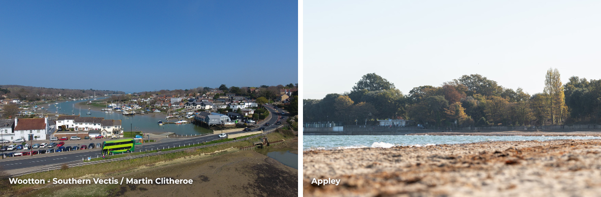 Views of Wootton & Appley beach on the Isle of Wight
