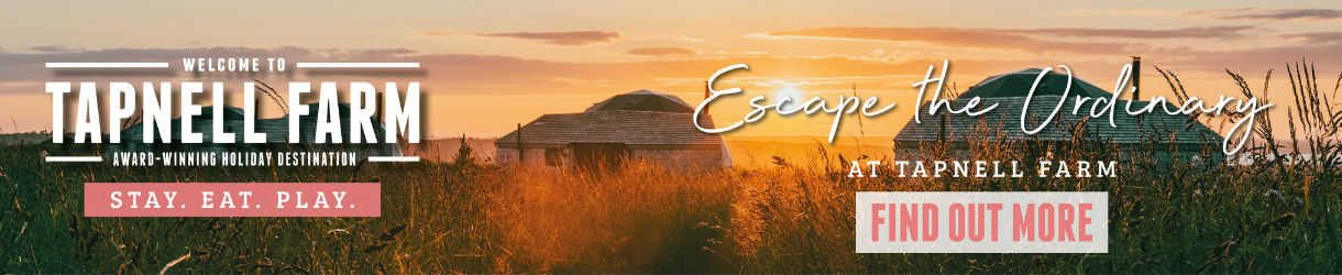 Outside view of the Geodesic Domes at Tapnell Farm with the sunset in the background, Isle of Wight